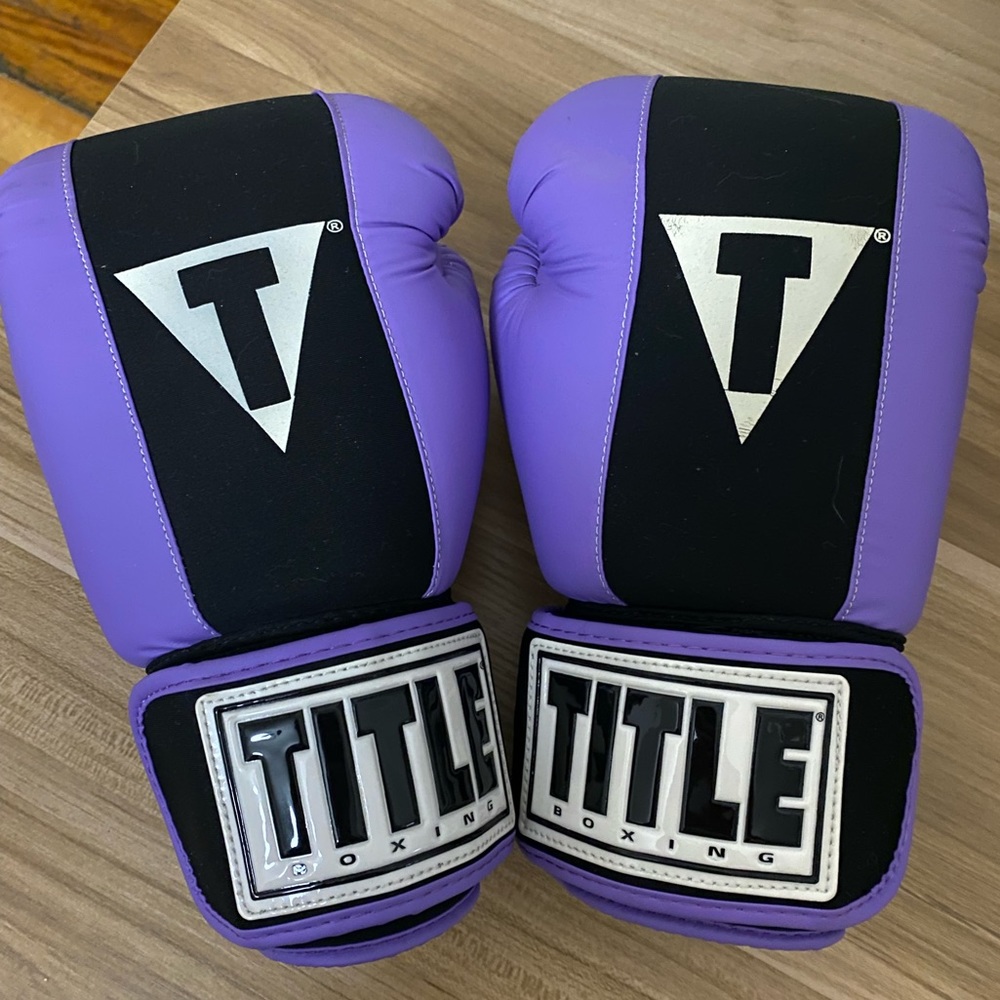 Purple Title Boxing Gel Gloves - Size M